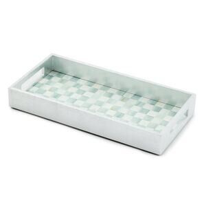 Brand New Mackenzie-Childs Sterling Check Lacquer Vanity Tray